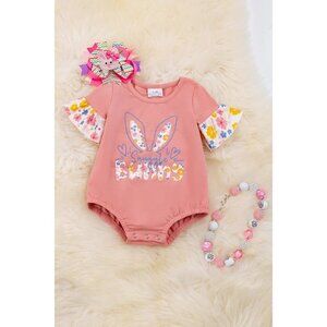 Snuggle Bunny" Blush cotton made baby onesie. RPG20144004 NAY